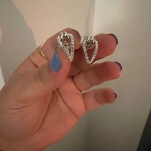 Swarovski Split Shank Earrings rhodium plated
